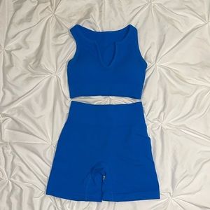 blue short set